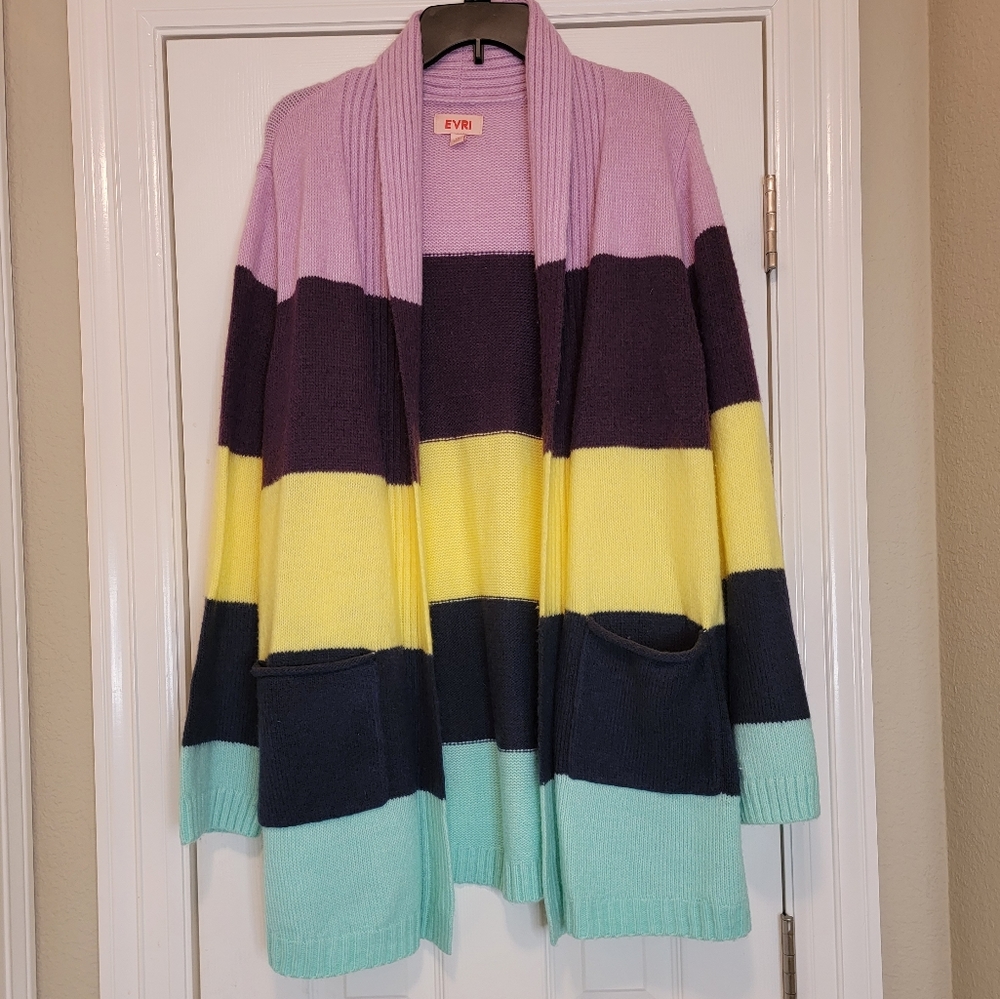 EVRI, women's multi color sweater, size 1X